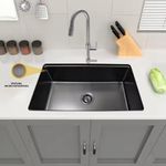 Lavatrastos de 1 Fosa Microestampado Negro Satinado 81x46 cm