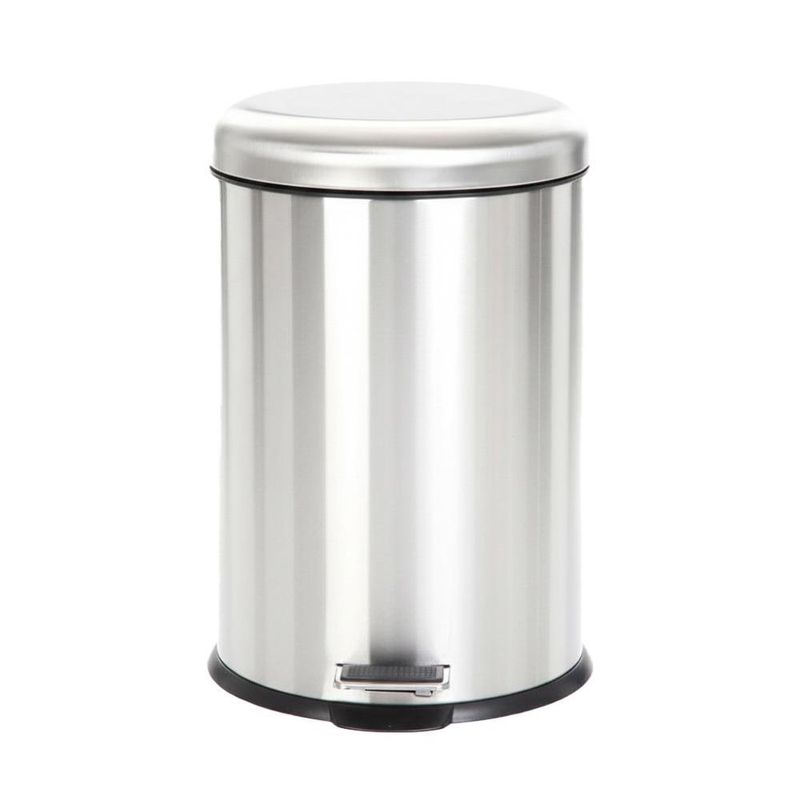 Basurero Sistema Pedal de Metal Plateado 20 L