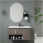 Set Vanity con Espejo de 45 x 70 cm Color Gris y Blanco