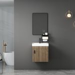 Set Vanity con Espejo de 42 x 50 cm Color Café y Negro