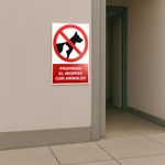 Rótulo Prohibido Ingreso Animales 15 x 23 cm