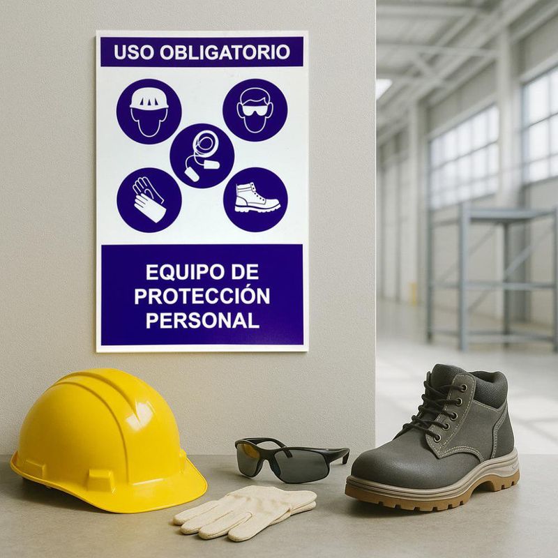 Rótulo Uso Obligatorio Epp 30 x 45 cm