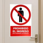 Rótulo Prohibido Paso 20 x 30 cm