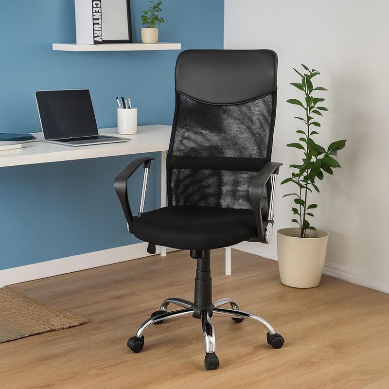 Silla de Oficina con Respaldo y Altura Ajustable de 112-121 Cm