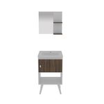 Vanity con Espejo y Repisa Blanco y Café 45x31.8x12 Cm