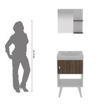 Vanity con Espejo y Repisa Blanco y Café 45x31.8x12 Cm