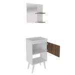 Vanity con Espejo y Repisa Blanco y Café 45x31.8x12 Cm
