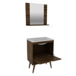 Vanity con Espejo y Repisa Blanco y Café 60x30x135.2 Cm
