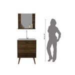 Vanity con Espejo y Repisa Blanco y Café 60x30x135.2 Cm