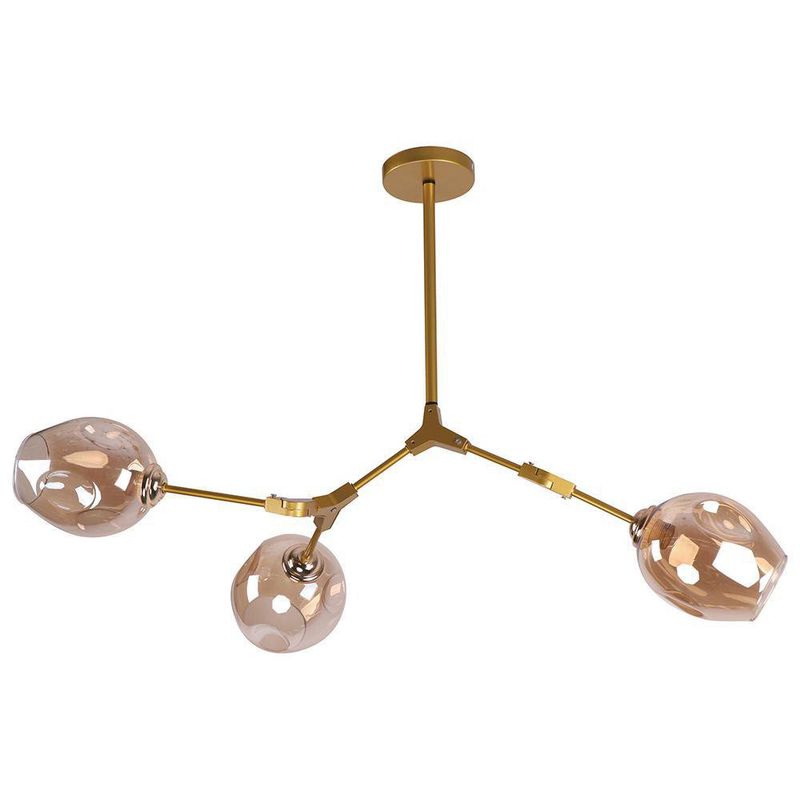 Lámpara De Techo Glamurnyy Dorado De 3 Luces 40 W - Zlumini