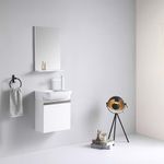 Set Vanity con Espejo de 45 x 31 cm Color Café Claro