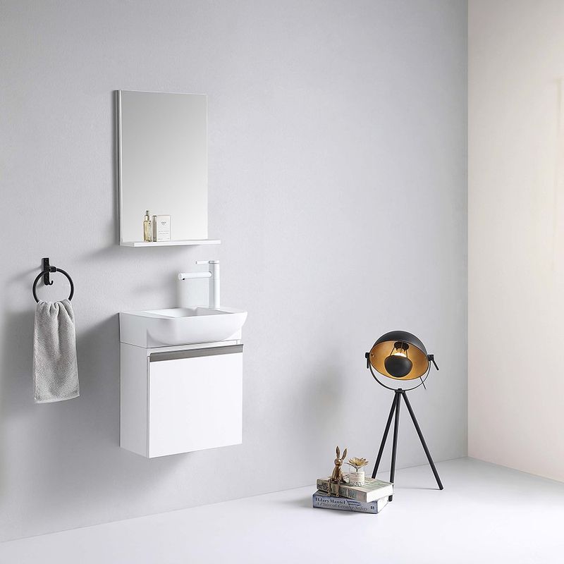 Set Vanity con Espejo de 45 x 31 cm Color Café Claro