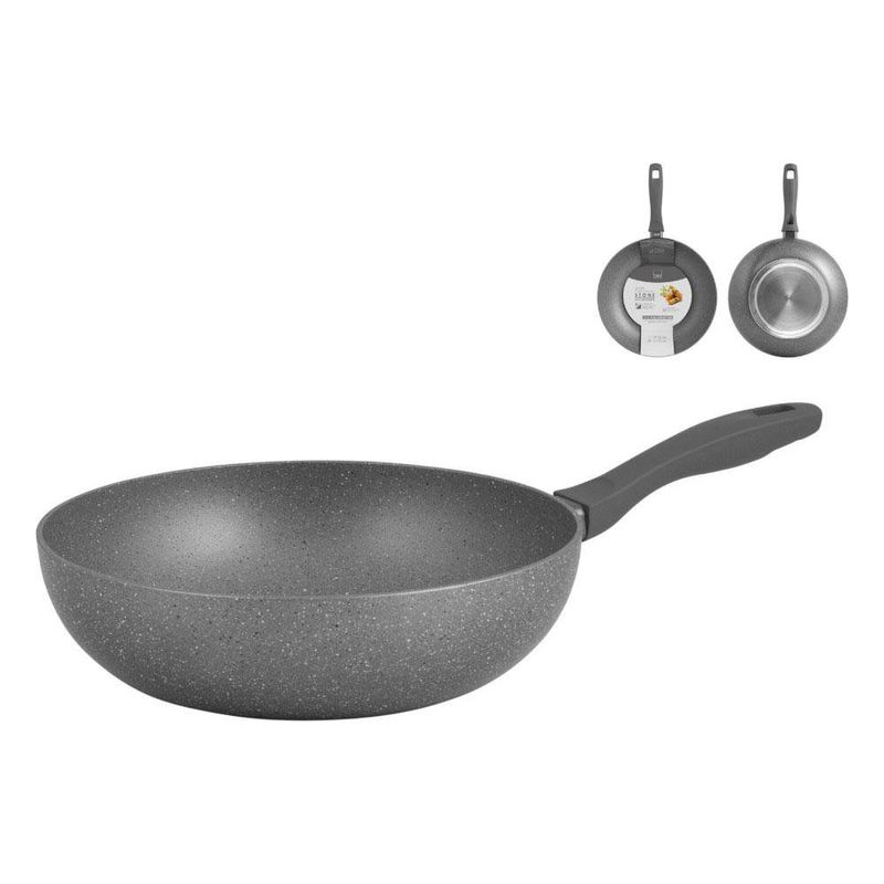 Sartén Wok Stone Full Inducción de 28 cm Color Gris