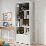 Librera Montreal Blanco y Café 70 x 30 x 180 Cm