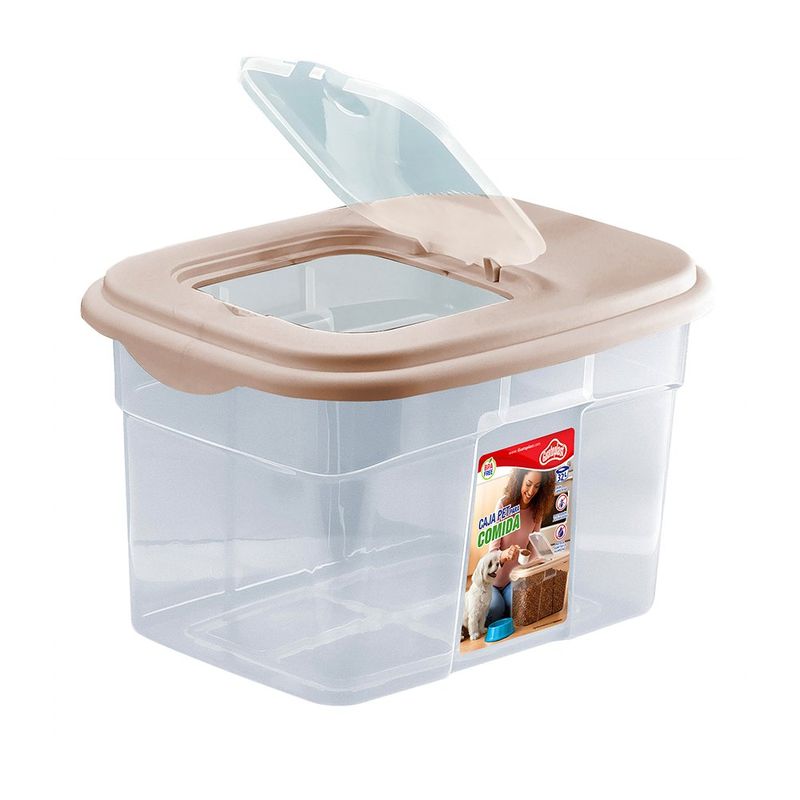 Caja de Plástico Pet para Almacenar Comida 32 L Color Capuccino