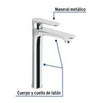 Grifo Monomando para Lavamanos Cuello Alto Recto 30 cm Cromo