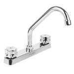 Grifo Mezclador para Lavatrastos LLaves Hexagonales 8 Plg Cromo