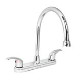 Grifo Mezclador para Lavatrastos Cuello Curvo Alto 8 Plg Cromo