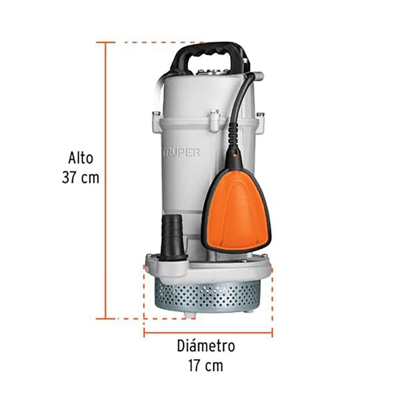 Bomba Sumergible Limpia 1hp Altura 33 M Caudal 117 Lts/Min