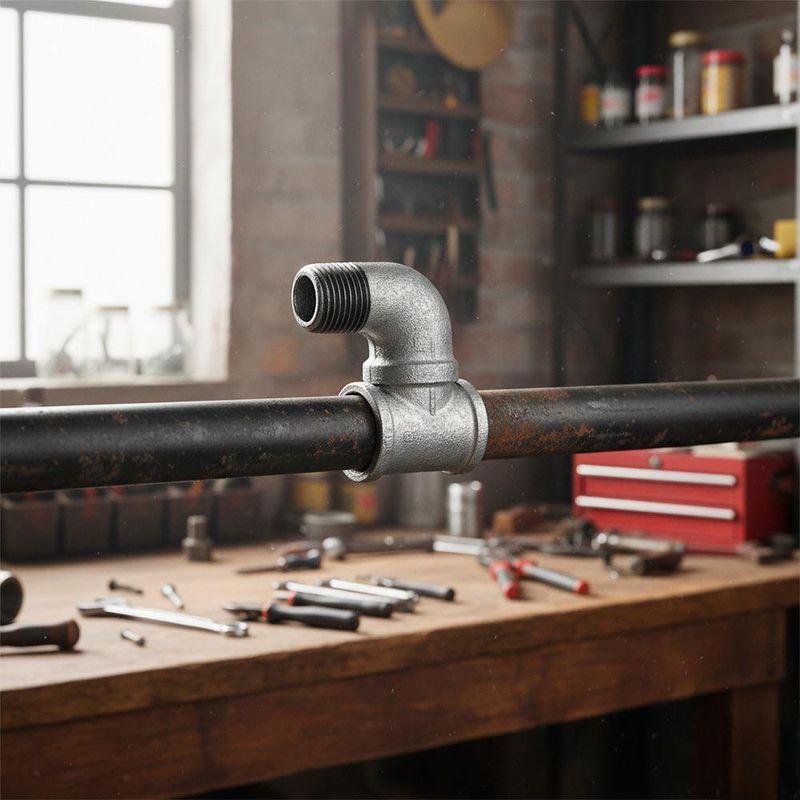 Codo Niple Galvanizado de 90° 1/2 Plg con Rosca