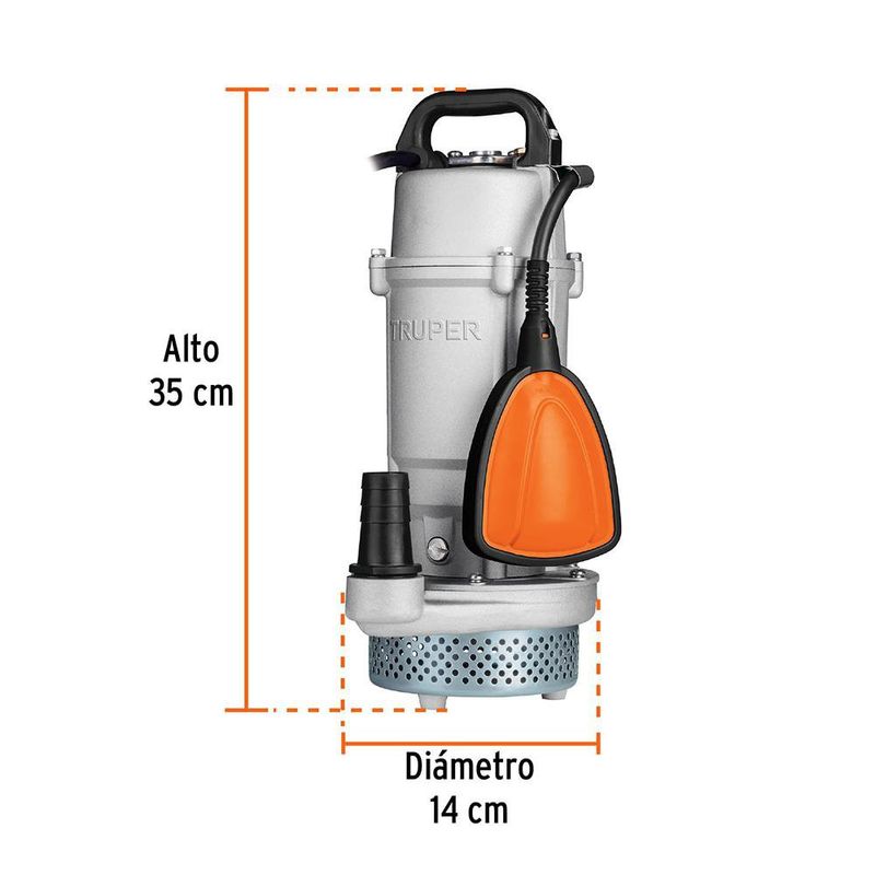 Bomba Sumergible para Agua Limpia 1/2 HP 18 M 97 Lts/Min