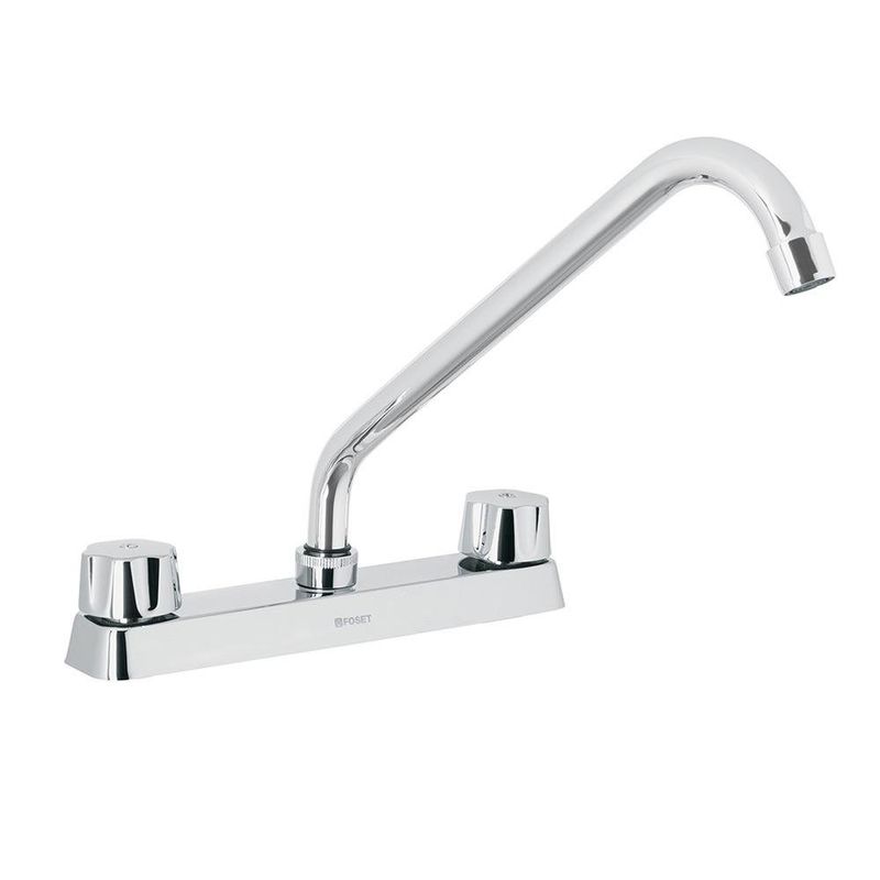 Grifo Mezclador para Lavatrastos Largo 8 Plg Latón Cromado