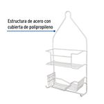 Organizador de Ducha de Acero de 2 Niveles Color Blanco
