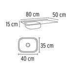Lavatrastos Empotrable 80 x 50 cm Acero Inoxidable 1 Fosa Izquierda