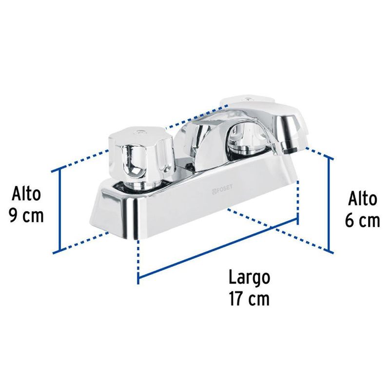 Grifo Mezclador para Lavamanos Corto Pomo Hexagonal 4 Plg Cromo