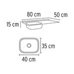 Lavatrastos Empotrable 80 x 50 cm Acero Inoxidable Una Fosa Derecha