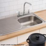Lavatrastos Empotrable 80 x 50 cm Acero Inoxidable Una Fosa Derecha