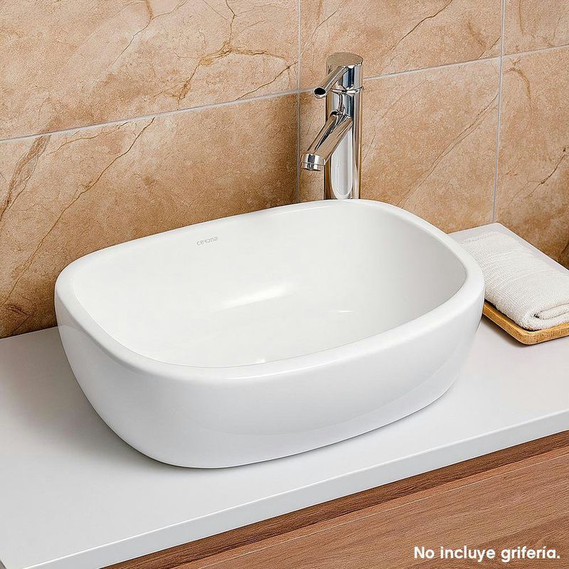 Lavamanos de Sobreponer OvaladoModelo Cascade Color Blanco