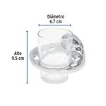 Portavaso Cepillero con Vaso Cromado Aqua