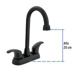 Grifo Mezclador para Lavamanos Cuello Estilo Bar 4 Plg Negro Mate