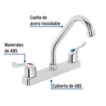 Grifo Mezclador para Lavatrastos Corto Tipo Palanca 8 Plg