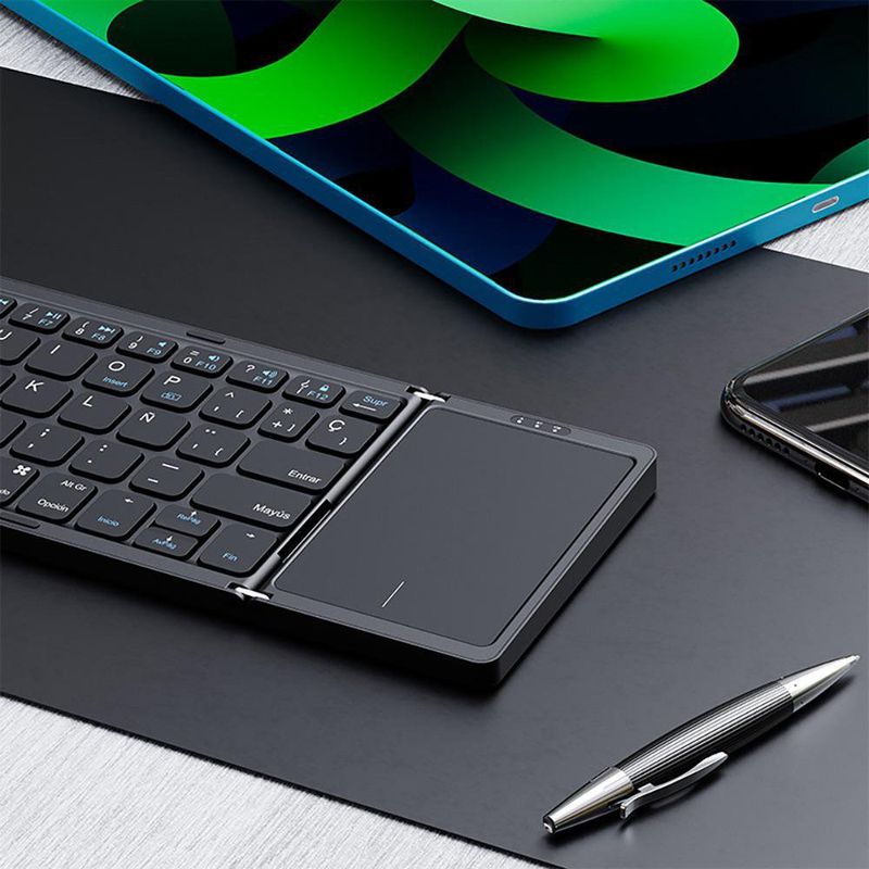 Teclado Inalámbrico Plegable Flexplit Con Touchpad Color Negro
