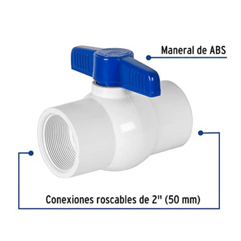 Válvula Bola de PVC con Rosca 2 Plg