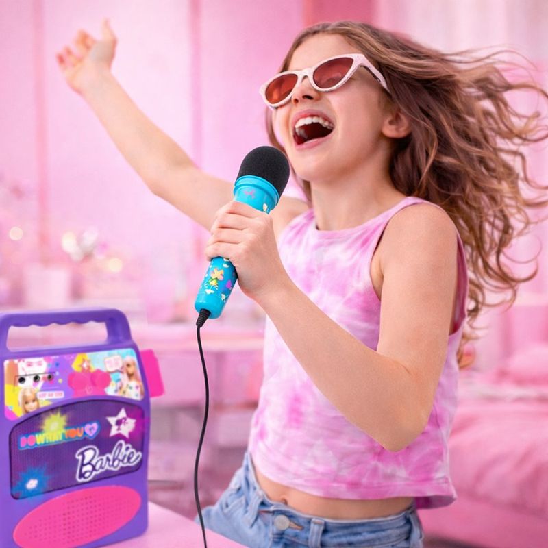 Micrófono Infantil Altavoz Bluetooth Barbie con Dos Micros