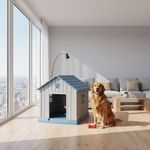 Casa para Perro Grande Plástico Azul y Gris