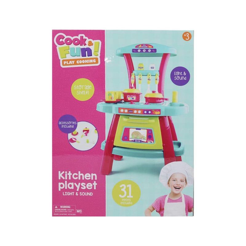 Set de Cocina Infantil Cook & Fun con 31 Piezas y Sonido