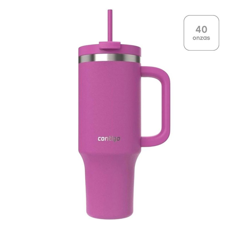 Tumbler Contigo Streeter Ville de 40 Oz Acero Inoxidable Color Fucsia