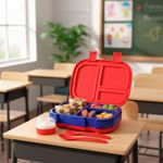 Lonchera Infantil Bento Koala Kids con Accesorios Color Rojo y Azul