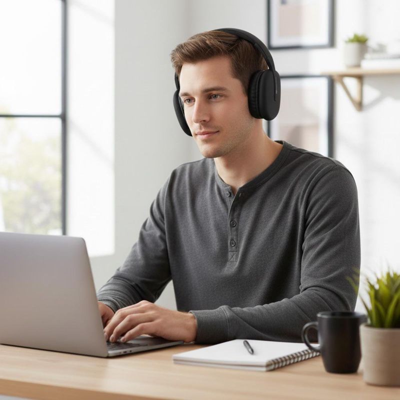 Audífonos de Diadema Inalámbricos Color Negro