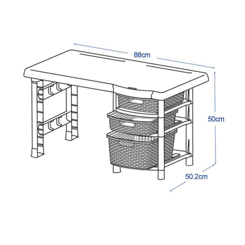 Escritorio Infantil Multicolor con 3 Cajones