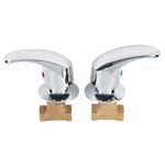 Juego de 2 Llaves Empotrables para Regadera Tipo Palanca Aqua Cromo