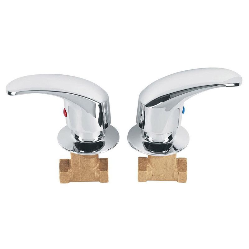 Juego de 2 Llaves Empotrables para Regadera Tipo Palanca Aqua Cromo