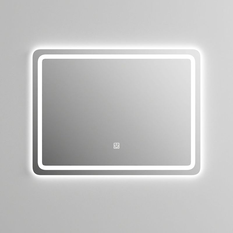 Espejo LED Rectangular 80 x 60 cm con Luz Táctil