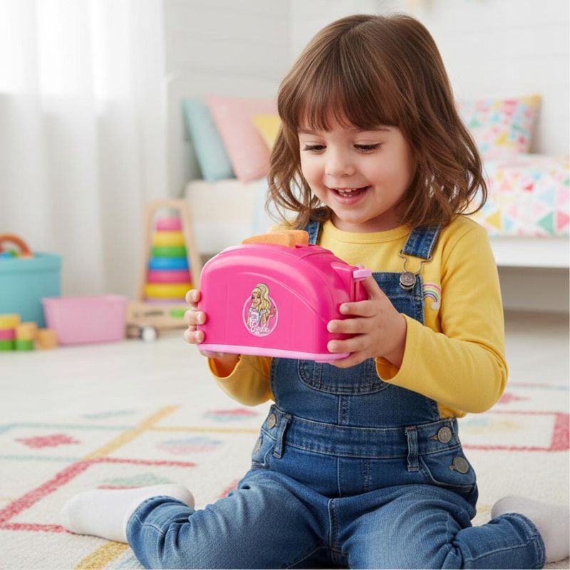 Tostadora de Juguete Barbie con Pan para Juego de Cocina Infantil