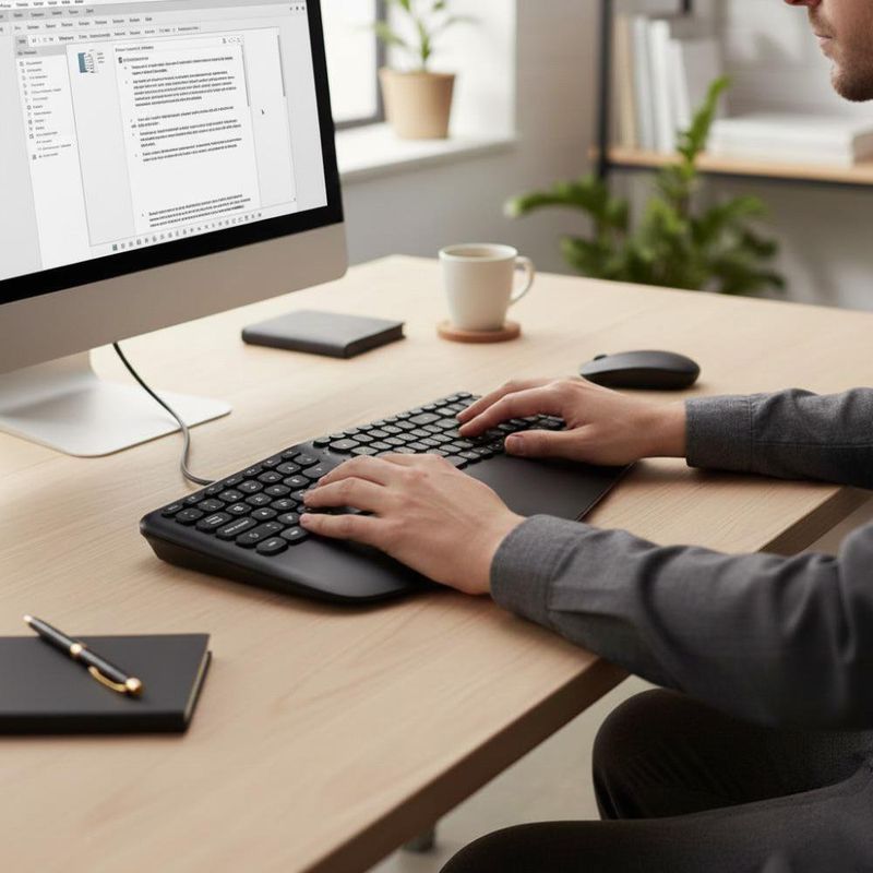 Teclado Alámbrico Ergonómico Evolve Negro