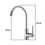 Grifo Monomando Cromado para Lavatrastos con Cuello Alto de 36 cm